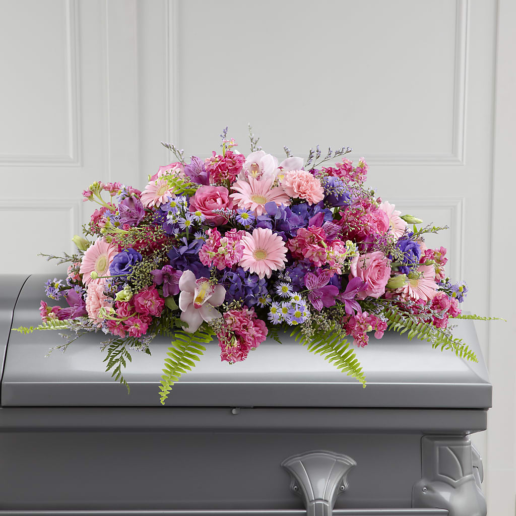 Glorious Garden Casket Spray – Albertsons Floral #3195, Meridian ID