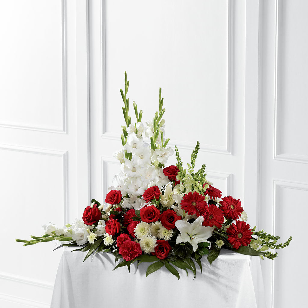 Crimson & White Arrangement – Albertsons Floral #3195, Meridian ID