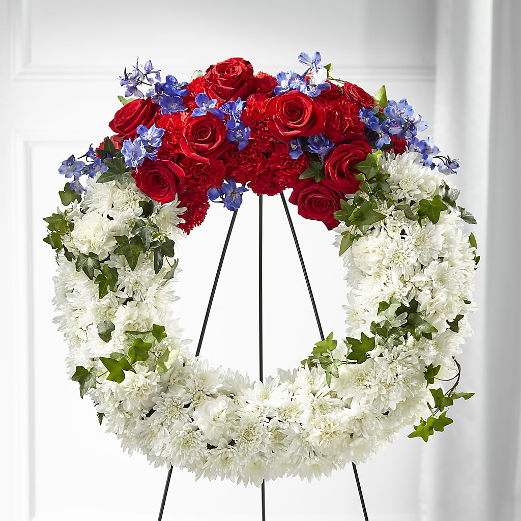 Patriotic Passion Wreath – Albertsons Floral #3195, Meridian ID