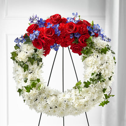 Patriotic Passion Wreath –  Albertsons Floral #3195, Meridian ID