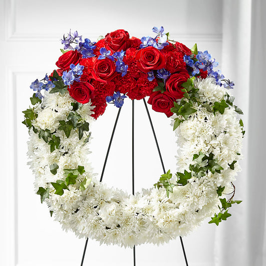 Patriotic Passion Wreath –  Albertsons Floral #3195, Meridian ID