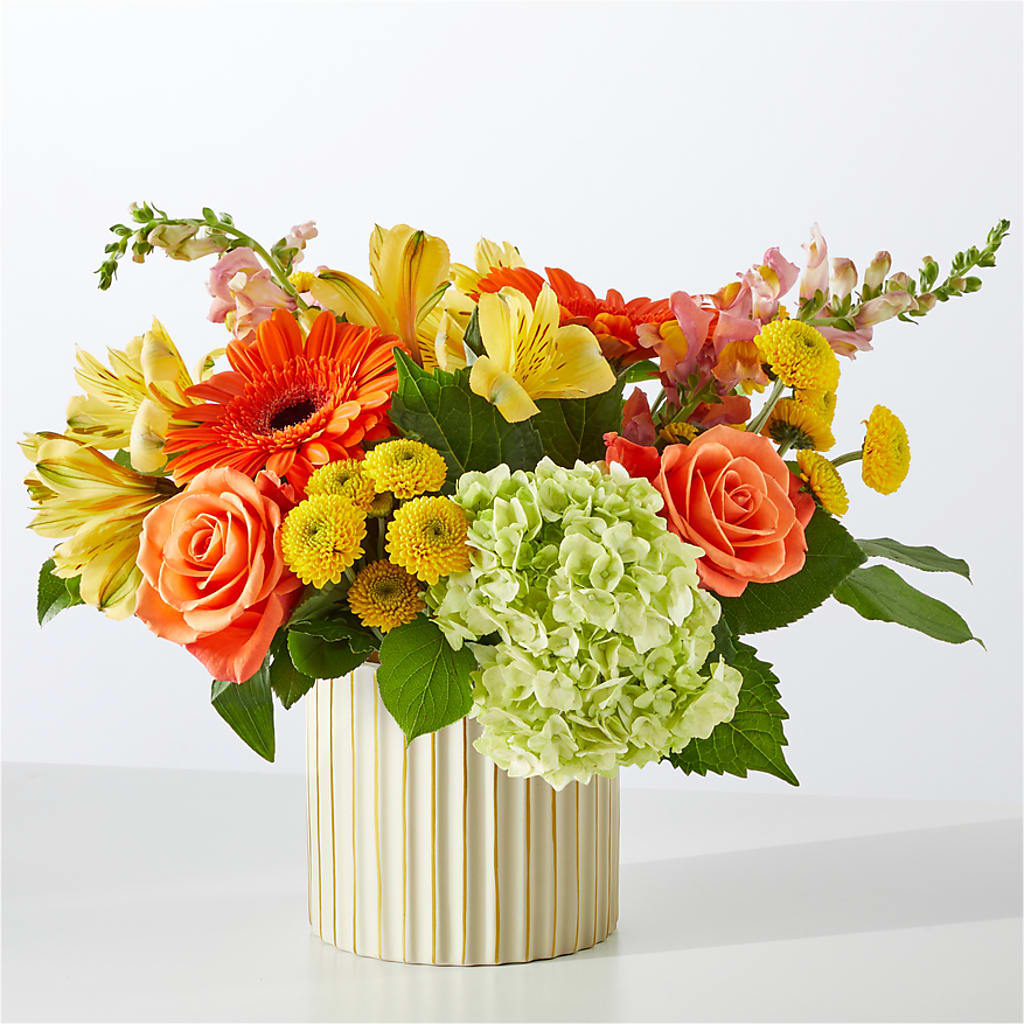 Autumn Sunshine Bouquet with Ivory Vase –  Albertsons Floral #3195, Meridian ID