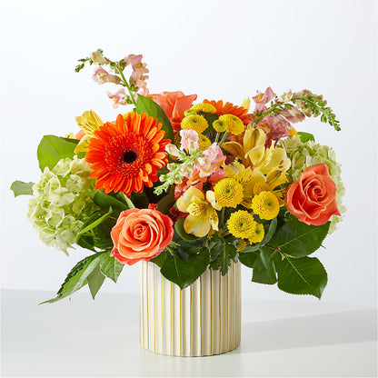 Autumn Sunshine Bouquet with Ivory Vase –  Albertsons Floral #3195, Meridian ID
