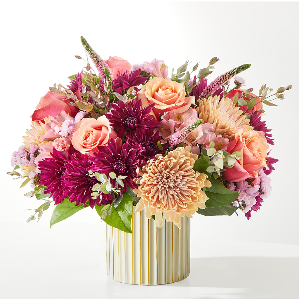 Berry Cobbler Bouquet with Ivory Vase –  Albertsons Floral #3195, Meridian ID