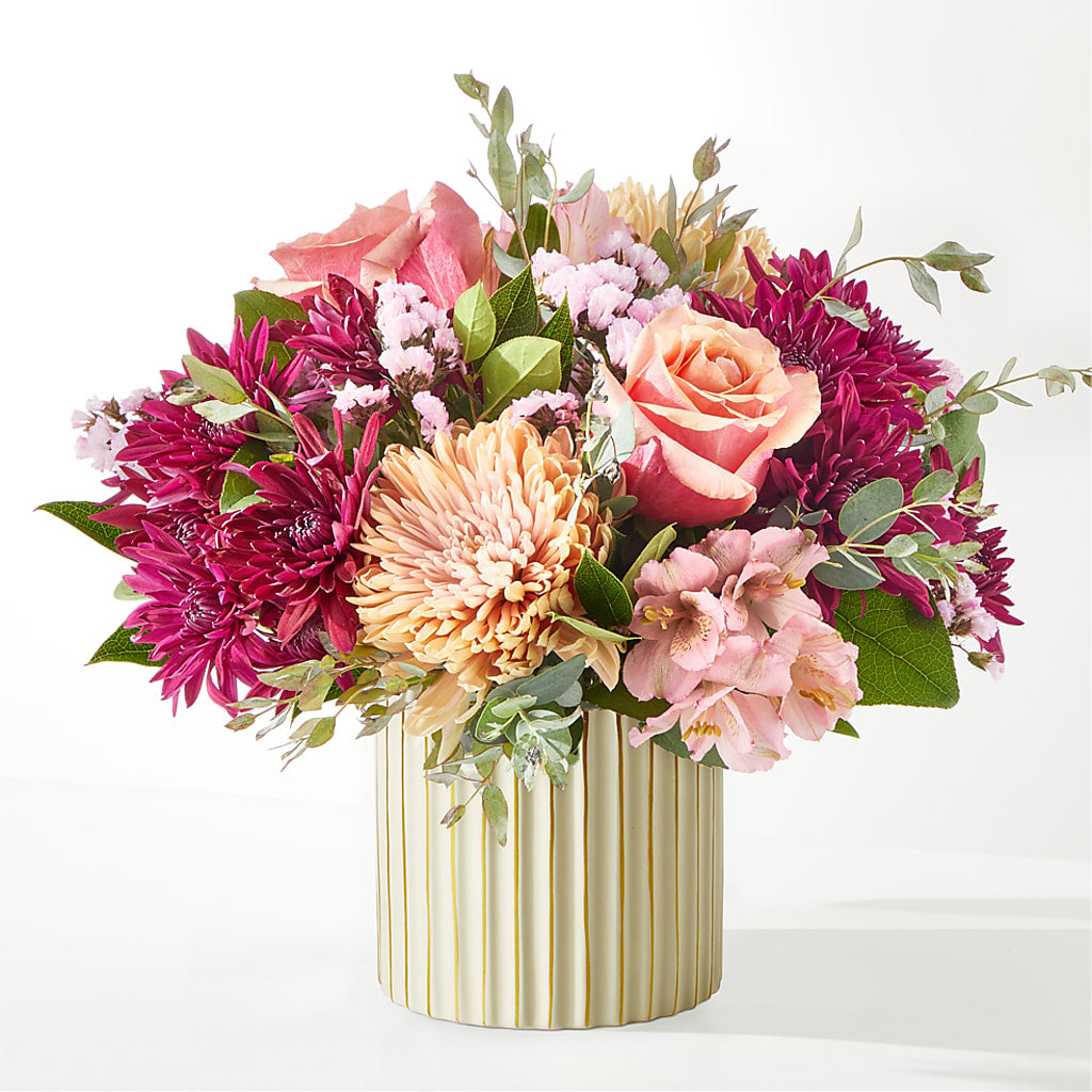 Berry Cobbler Bouquet with Ivory Vase –  Albertsons Floral #3195, Meridian ID