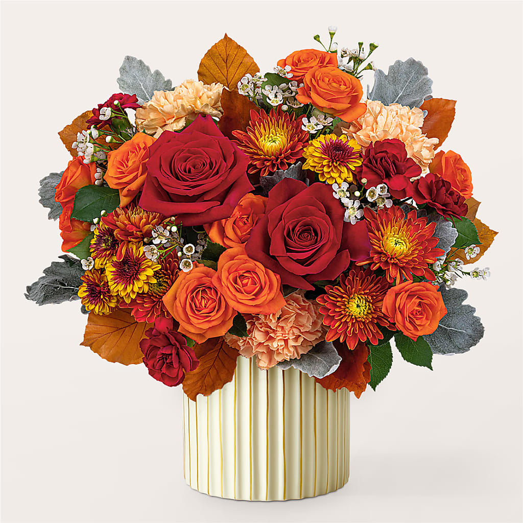 Merlot Bouquet with Ivory Vase –  Albertsons Floral #3195, Meridian ID