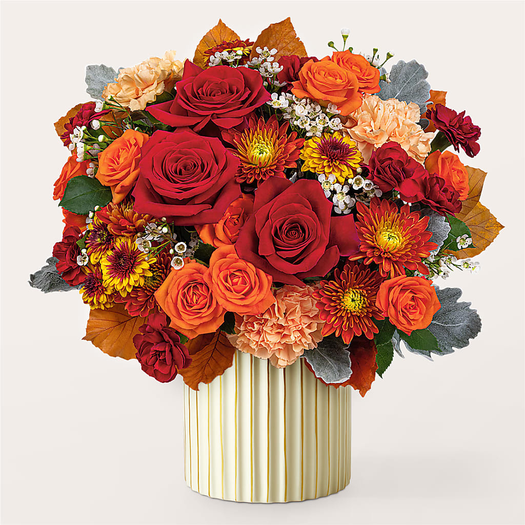 Merlot Bouquet with Ivory Vase –  Albertsons Floral #3195, Meridian ID